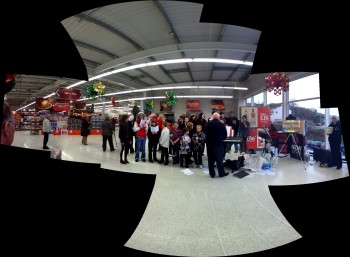 Pendle Youth Choir singing at Sainsburys in Colne