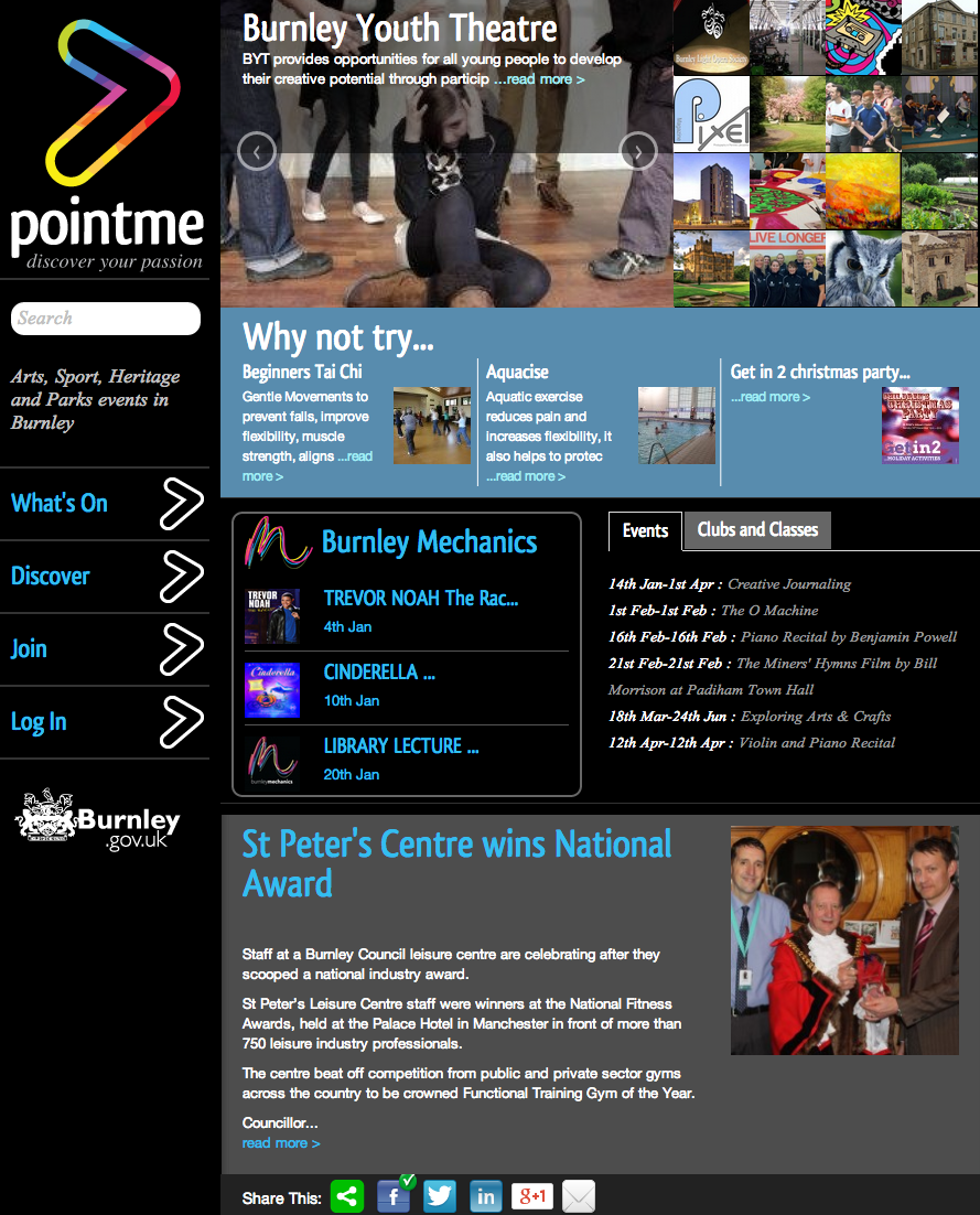 pointme homepage